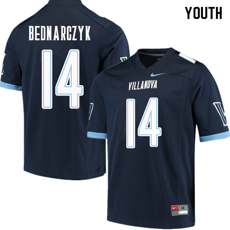 Youth #14 Zach Bednarczyk Villanova Wildcats College Football Jerseys Sale-Navy